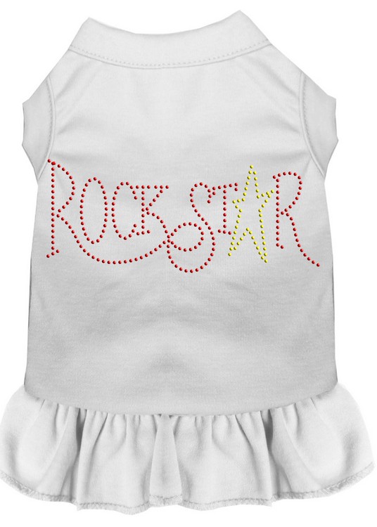 Rhinestone RockStar Dress White Sm